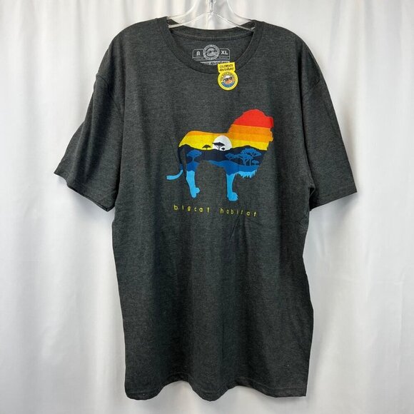 The Duck Company Men’s Big Cat Habitat T-Shirt Short Sleeve Gray/Multi Sz XL - Picture 1 of 7